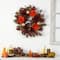 24" Fall Dahlia, Golden Apple, Oak Leaf & Berries Autumn Artificial Wreath